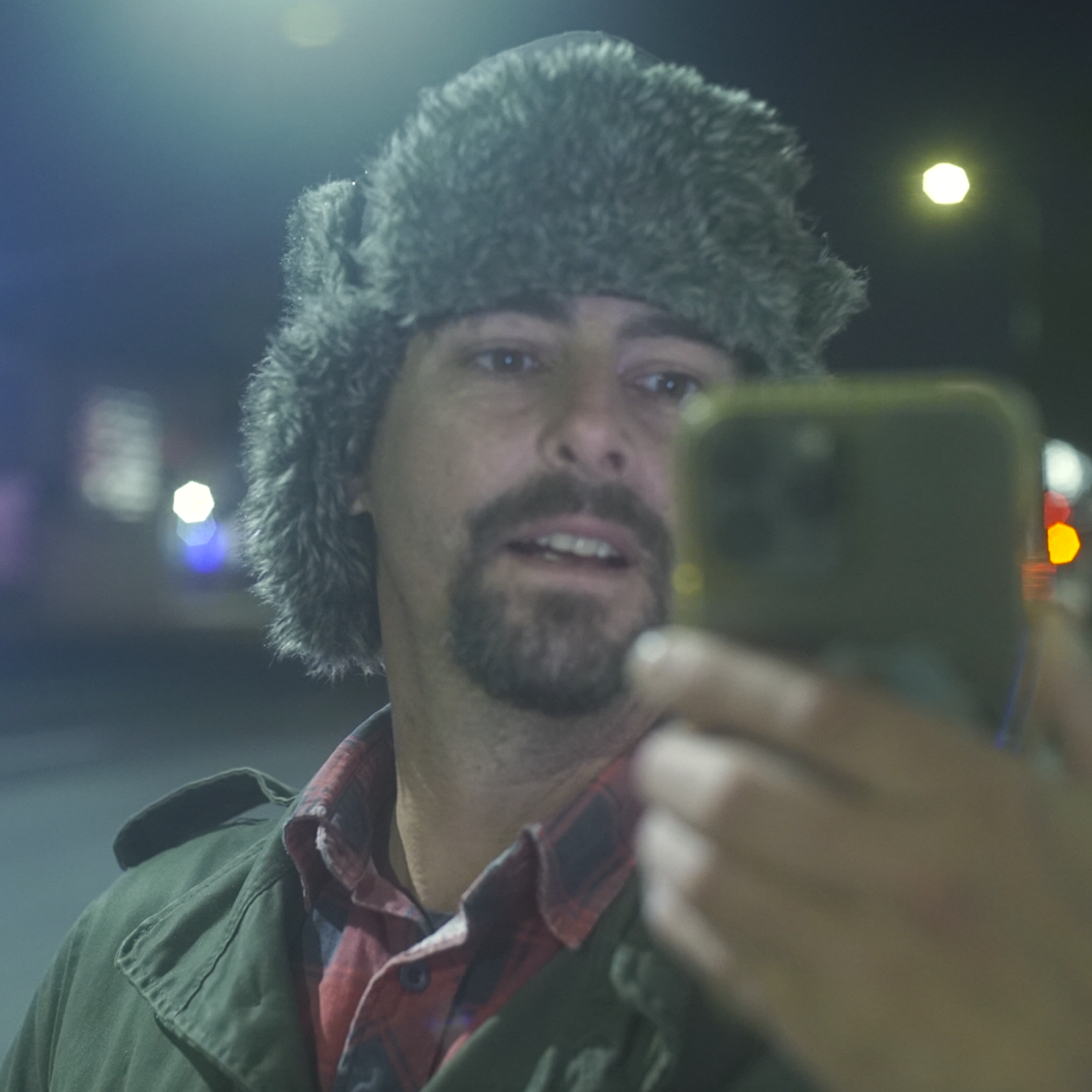 Dan Monaghan with phone